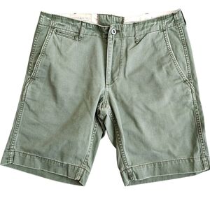 Denim & Supply Ralph Lauren Bermuda Shorts Men's 30 Army Green 100% Cotton Y2K